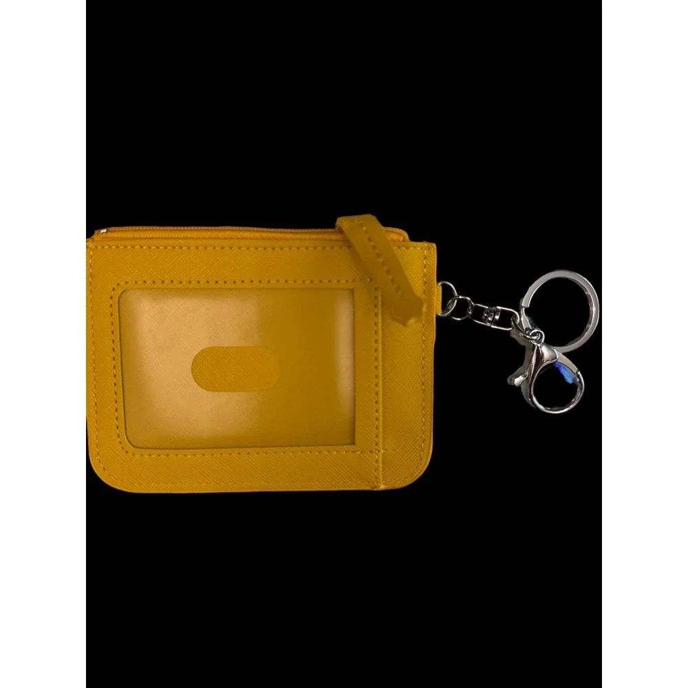 Sanrio Keroppi Keychain ID Holder Coin Purse Wallet Green Yellow New